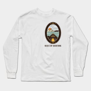 Never Stop Adventuring Kayaking Long Sleeve T-Shirt